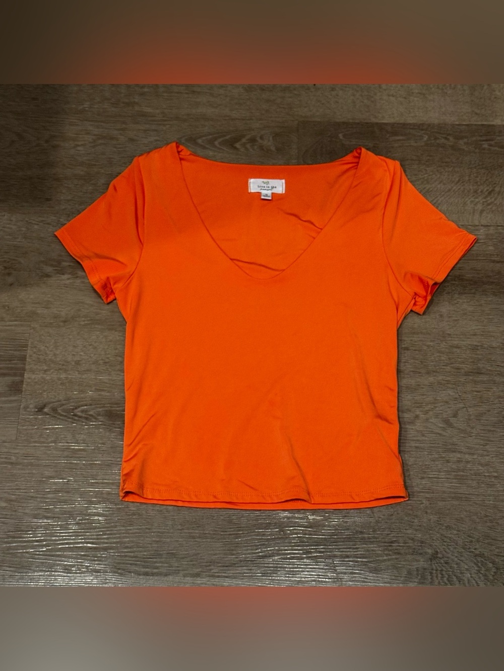 Women's Bright Orange V-Neck Short Sleeve Tee